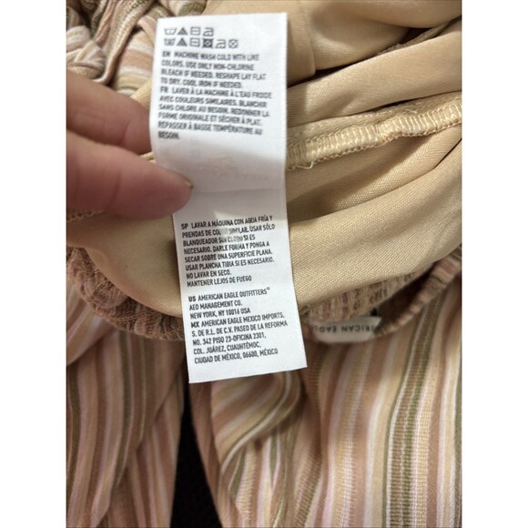 American Eagle Full Body Length Jumpsuit Ladies XS Multicolor Stripe Halter L30" - Picture 11 of 12